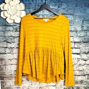 BKK Chance | Gypsy Boho Prairiecore Mustard Yellow Peplum Babydoll Top